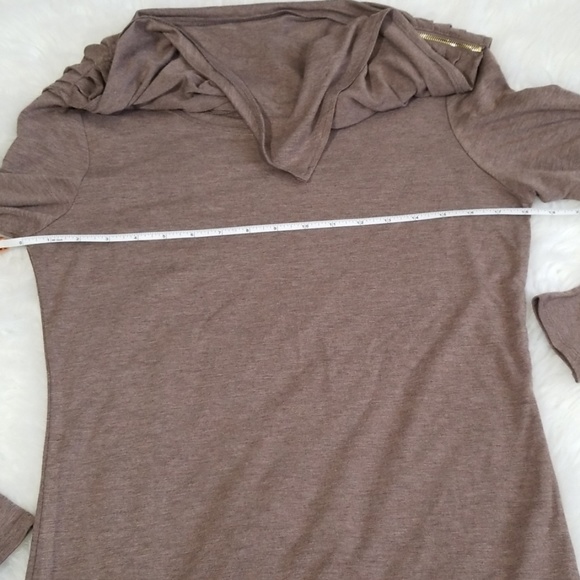 Premise long sleeves brown zipper top. Size L - Picture 7 of 8